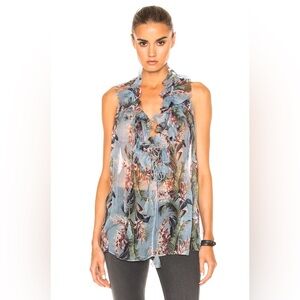 ZIMMERMANN Winsome Ruffle Top in Sky Sunbleach Floral, Size M